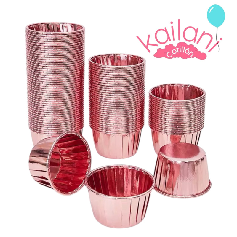 CUPCAKE ROSE GOLD METALIZADO *50U