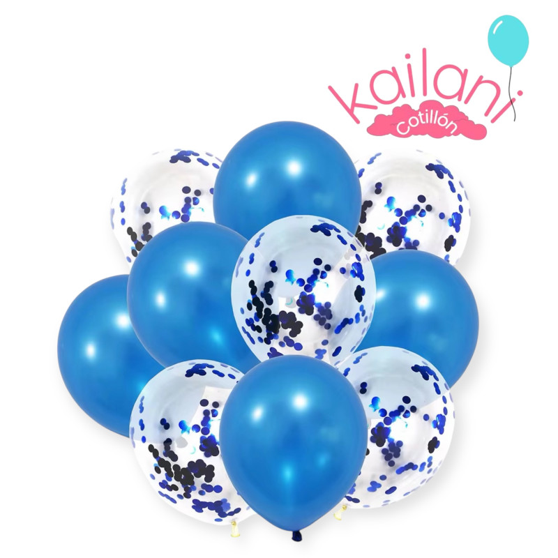 SET DE GLOBOS AZUL *10U