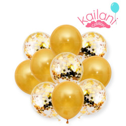 SET DE GLOBOS DORADO *10U