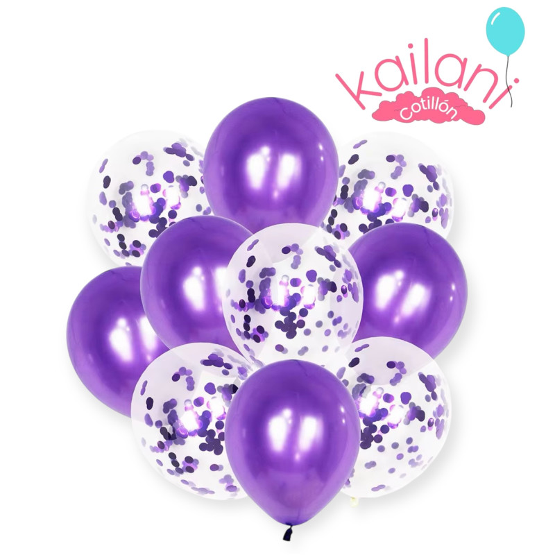 SET DE GLOBOS VIOLETA *10U