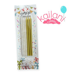 VELA 12CM BLANCO CON DORADO...