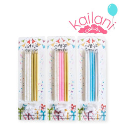 VELA 12CM NEGRO CON PLATEADO *6U