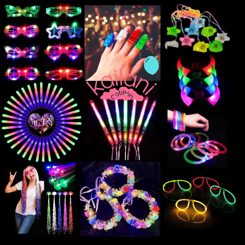 COMBO COTILLON LUMINOSO 70 PERSONAS 120 ARTICULOS