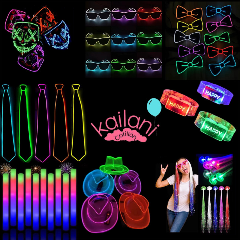 COMBO COTILLON LED 80 PERSONAS 110 ARTICULOS