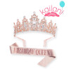 SET VINCHA Y BANDA BIRTHDAY QUEEN *1U