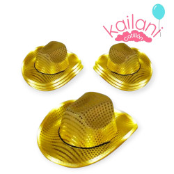 SOMBRERO COWBOY LED DORADO *1U