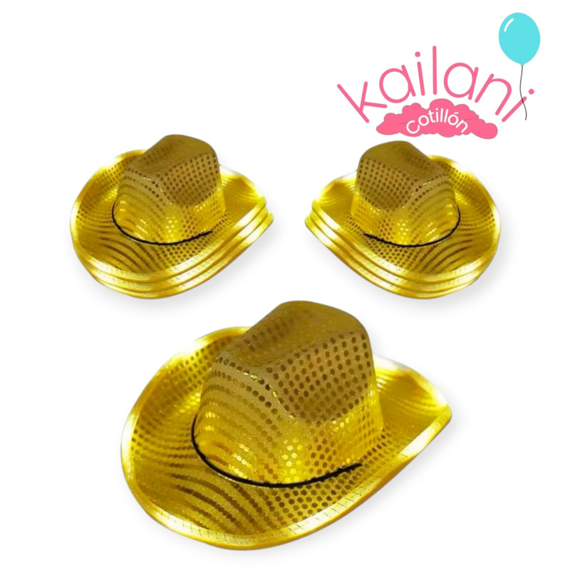 SOMBRERO COWBOY LED DORADO *1U