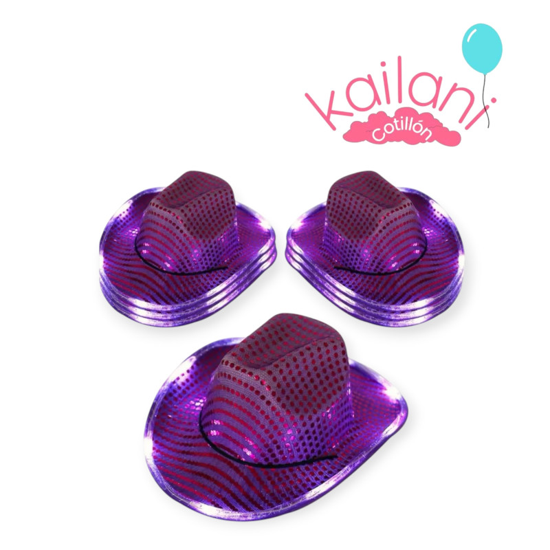 SOMBRERO COWBOY LED VIOLETA *1U
