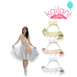 SET VINCHA BRIDE Y BANDA BRIDE TO BE *1U