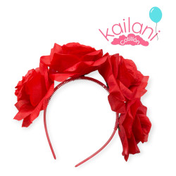 VINCHA 4 FLORES ROJO *1U