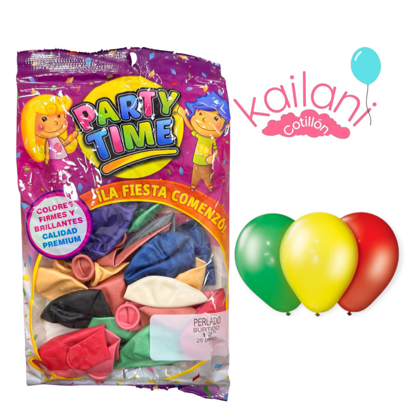 GLOBO PERLADO 12" SURTIDO *25U