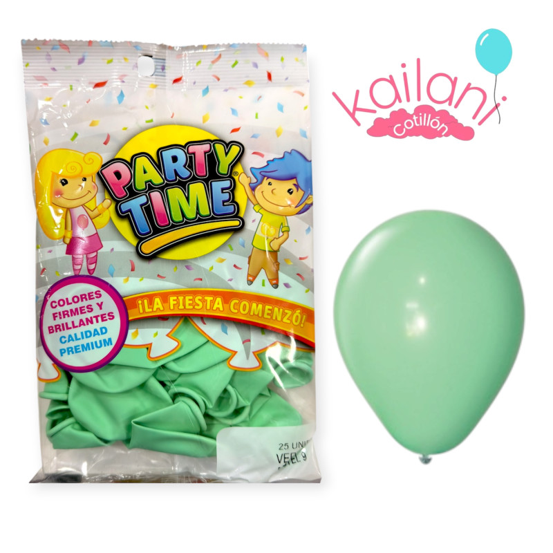 GLOBO VERDE PASTEL 9" *25U