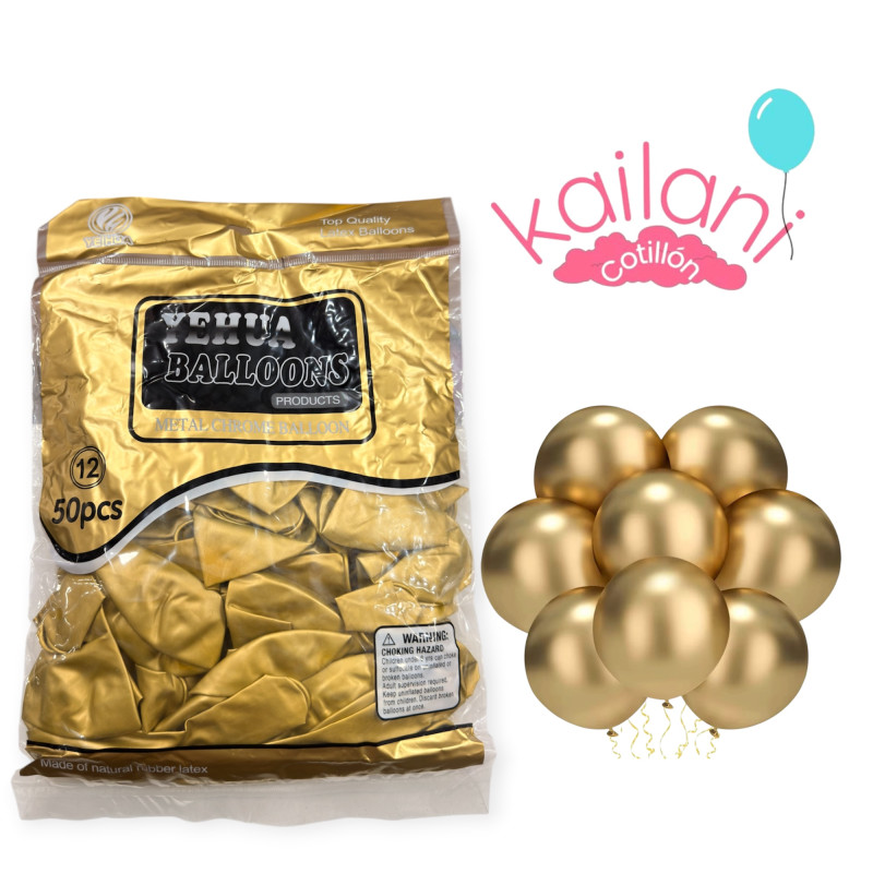 GLOBO CHROMADO 12" DORADO *50U