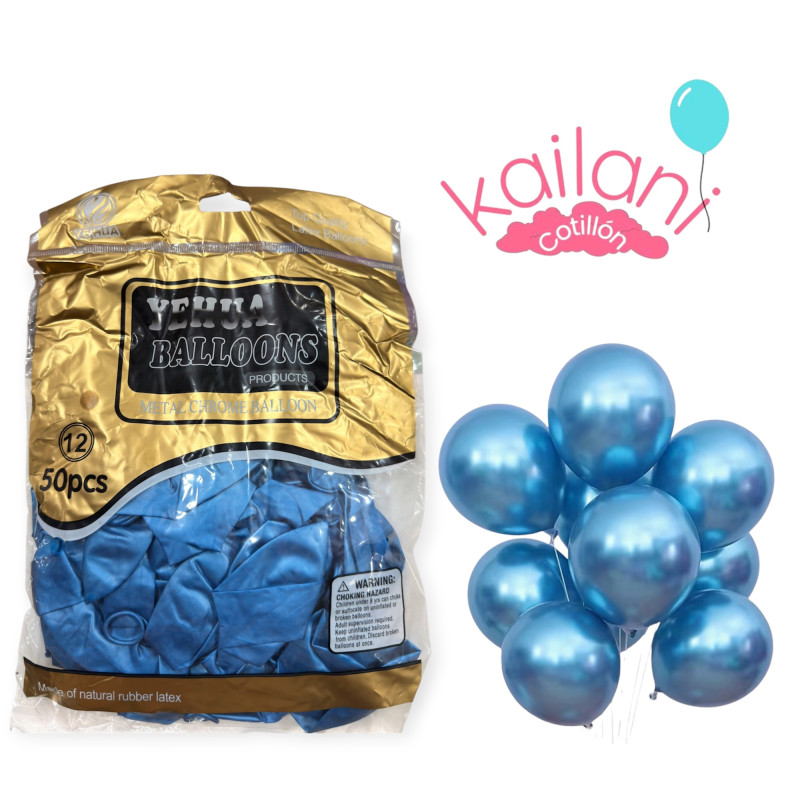GLOBO CHROMADO 12" AZUL *50U
