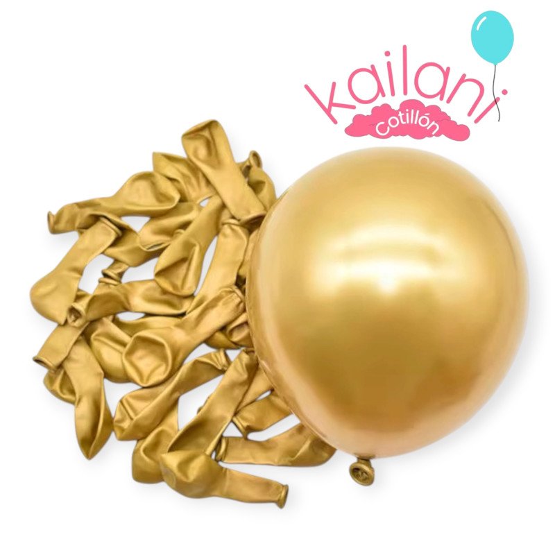 GLOBOS CROMADO 10" DORADO *50U