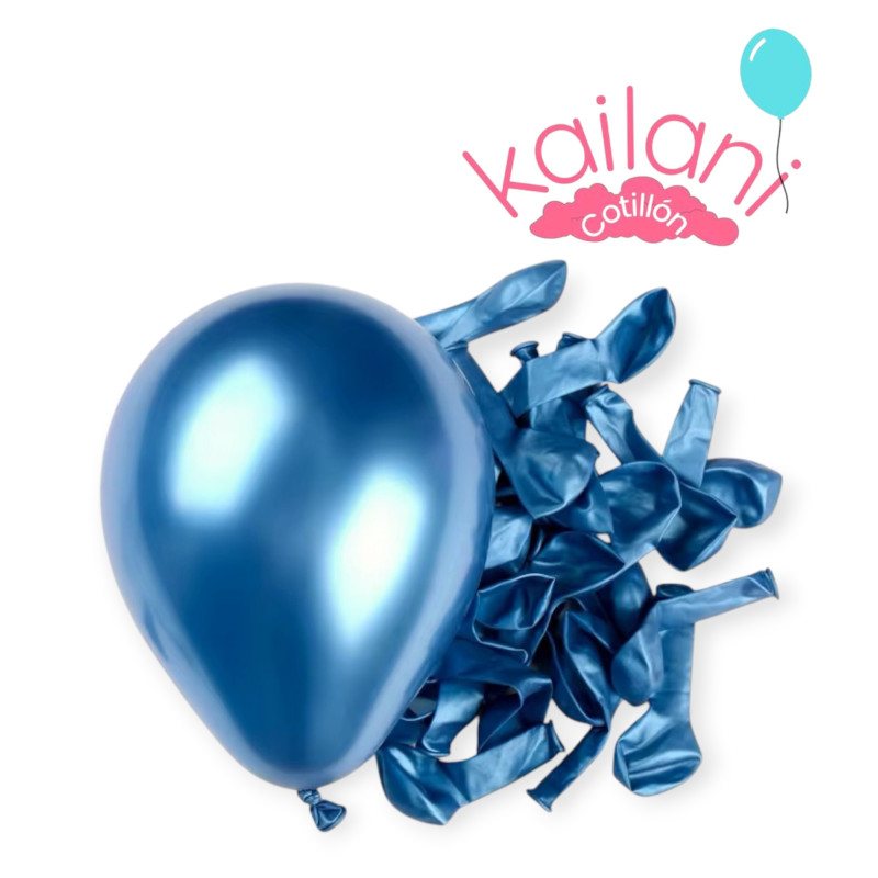 GLOBO CROMADO 5" AZUL *100U