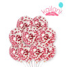 GLOBO CRISTAL 12" CONFETI ROJO *50U