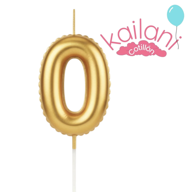 VELA NUMERAL DORADO NUMERO 0 *1U