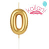 VELA NUMERAL DORADO NUMERO 0 *1U