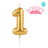 VELA NUMERAL DORADO NUMERO 1 *1U
