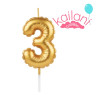 VELA NUMERAL DORADO NUMERO 3 *1U
