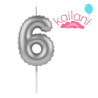 VELA NUMERAL PLATEADO NUMERO 6 *1U