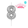 VELA NUMERAL PLATEADO NUMERO 8 *1U
