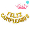 GLOBO FRASE FELIZ CUMPLEAÑOS DORADO METALIZADO *1U