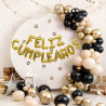 GLOBO FRASE FELIZ CUMPLEAÑOS NEGRO METALIZADO *1U