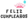 GLOBO FRASE FELIZ CUMPLEAÑOS NEGRO METALIZADO *1U