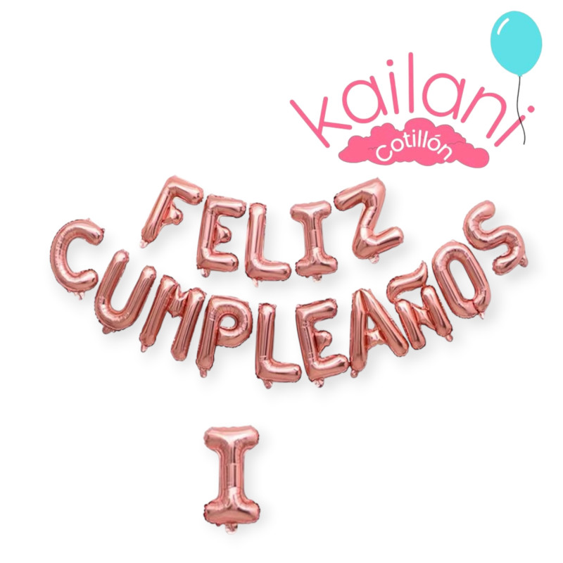 copy of GLOBO FRASE FELIZ CUMPLEAÑOS ROSA GOLDS METALIZADO *1U