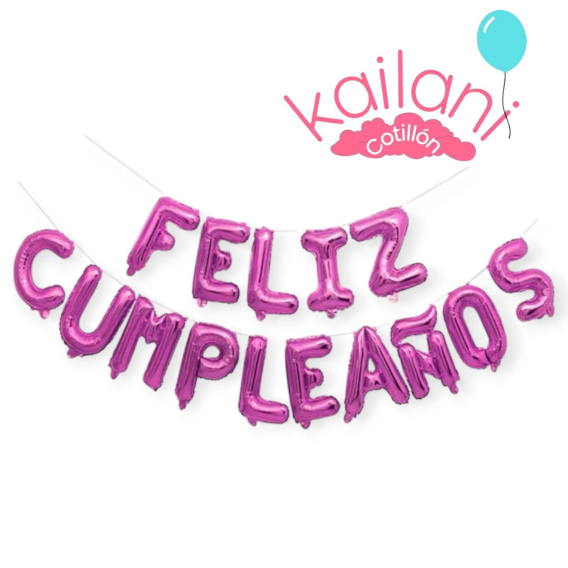 copy of GLOBO FRASE FELIZ CUMPLEAÑOS PLATEADO METALIZADO *1U