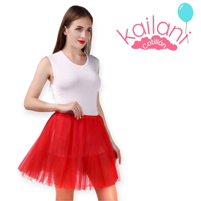 POLLERA TUTU ADULTO SIN BRILLO ROJO *1U