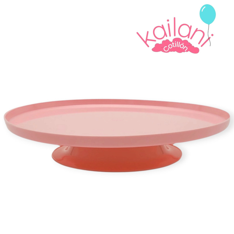 BANDEJA REDONDA CON PIE ROSA *1U