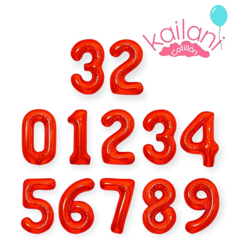 GLOBO NUMERO 32" ROJO *1U