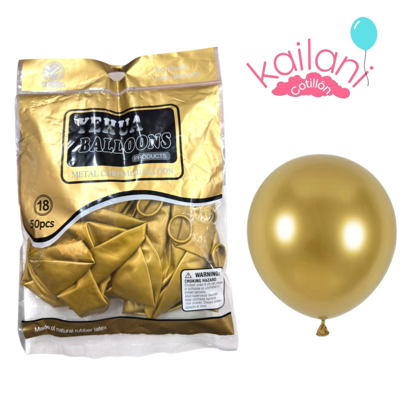 GLOBO CHROMADO 18" DORADO *20U