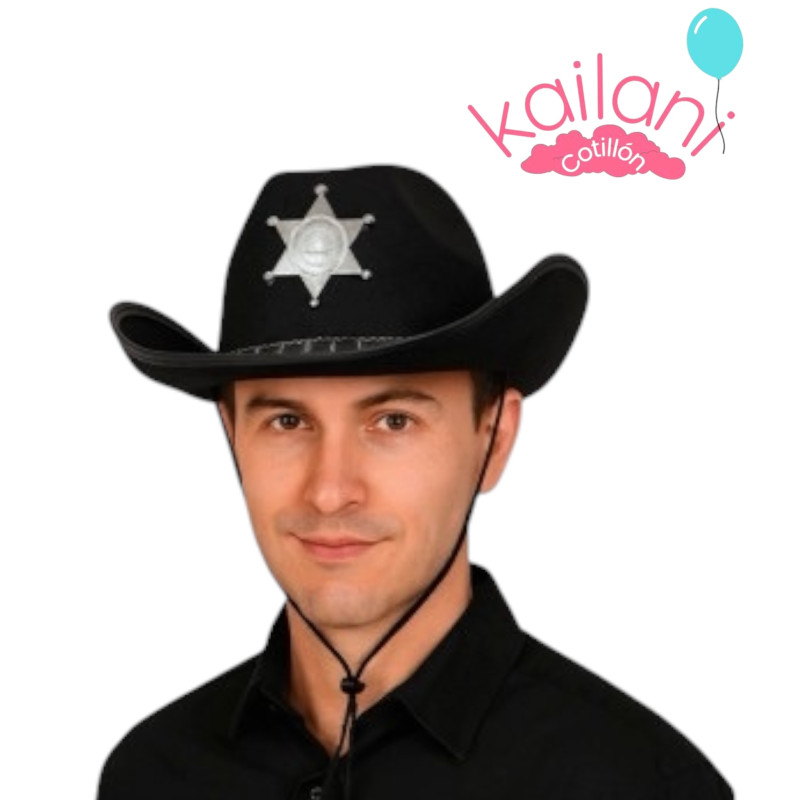 SOMBRERO SHERIFF NEGRO *6U