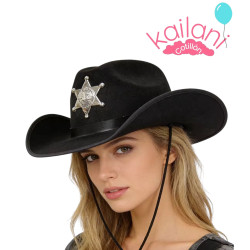 SOMBRERO SHERIFF NEGRO *6U