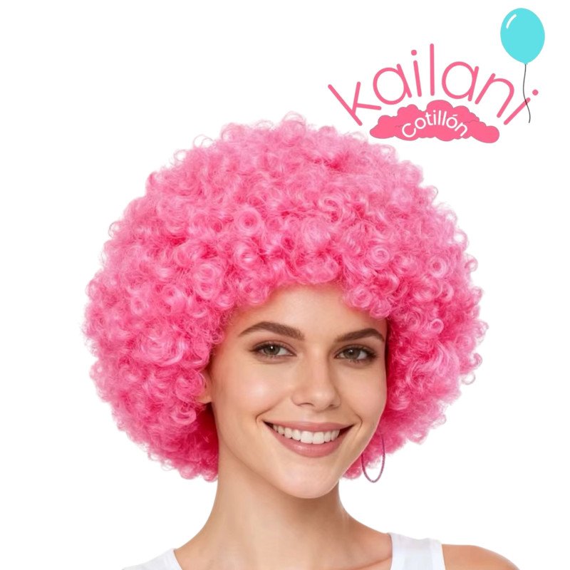 PELUCA AFRO ROSA 120G *6U