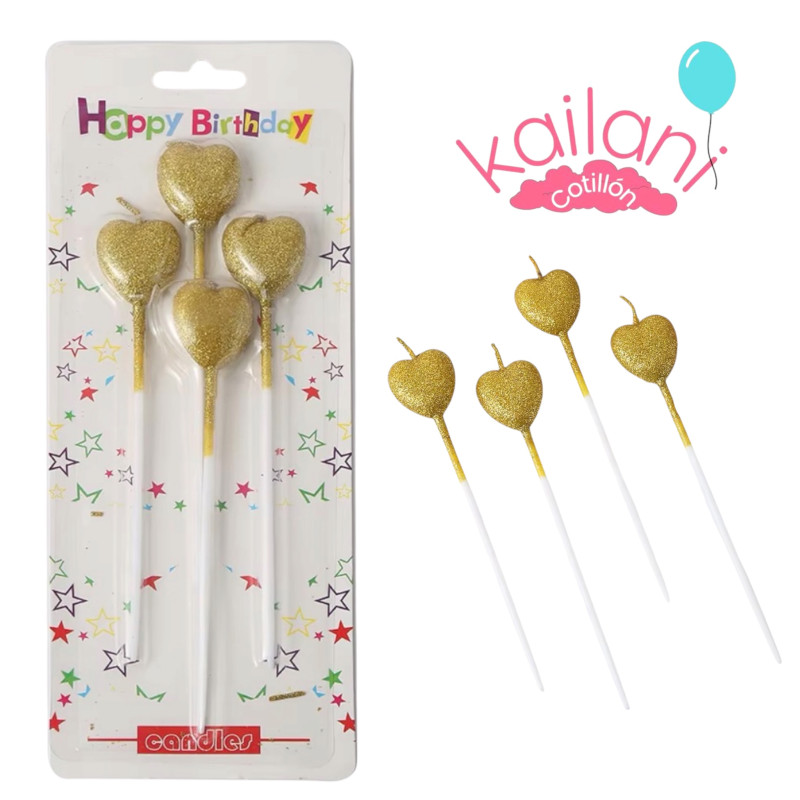 VELA CORAZÒN DORADO *4U
