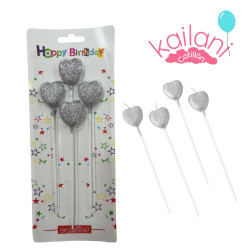 VELA CORAZÒN PLATEADO *4U