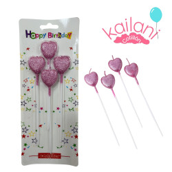 VELA CORAZÒN ROSA *4U