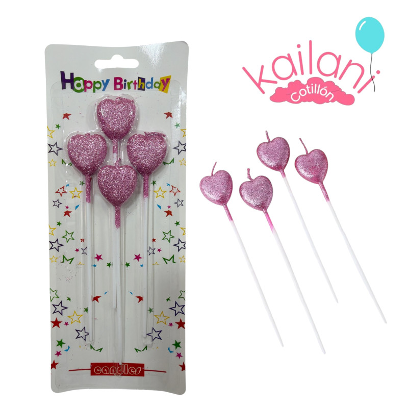 VELA CORAZÒN ROSA *4U