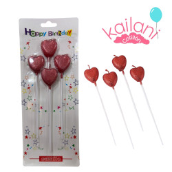 VELA CORAZÒN ROJO *4U