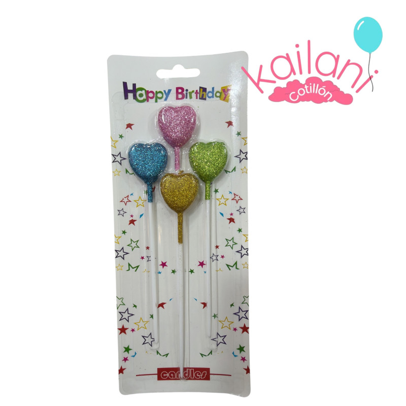 VELA CORAZÒN MULTICOLOR *4U