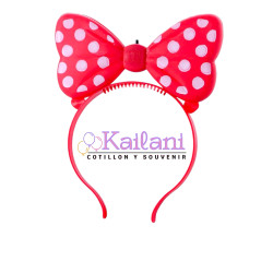 VINCHA MINNIE LED ROJA *6U