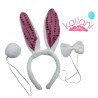 SET CONEJO PELUCHE + LENTEJUELA FUCSIA *1U