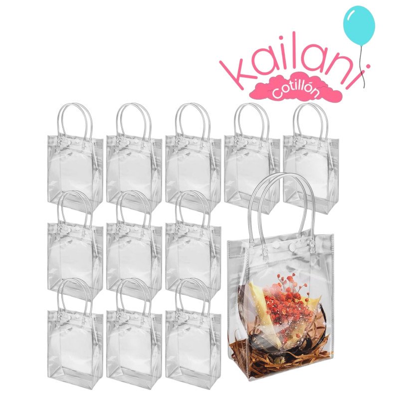BOLSA TRANSPARENTE CON AZAS *10U