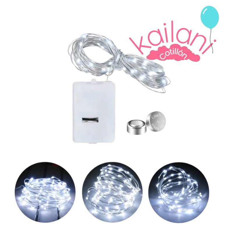 ALAMBRE LUCES LED 2 MTS BLANCO *12U