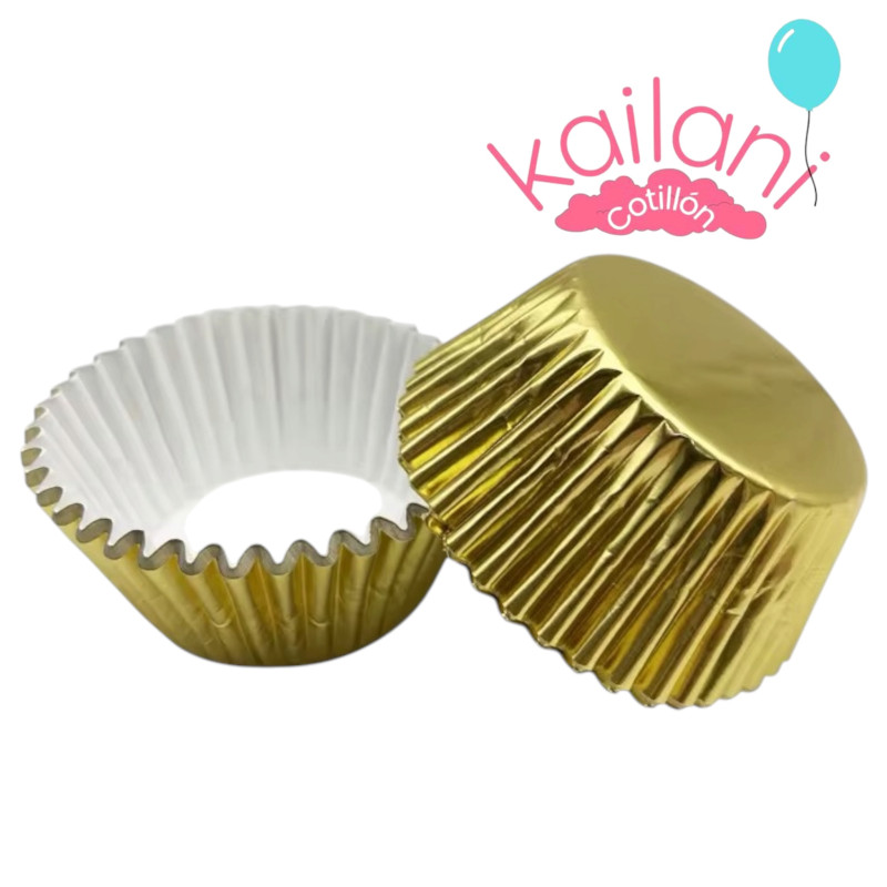 PIROTINES CUPCAKE X100 DORADO *1U